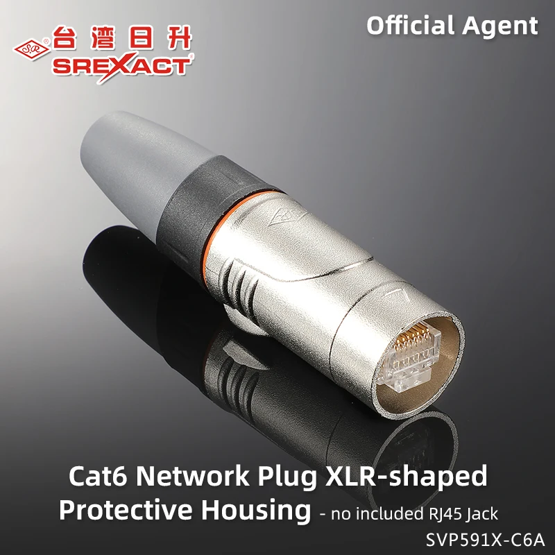 SREXACT CAT6 Network Plug XLR Protective Shell Waterproof Flow Performance CAT5e, CAT6 Network RJ45 Crystal Jack with Shielded