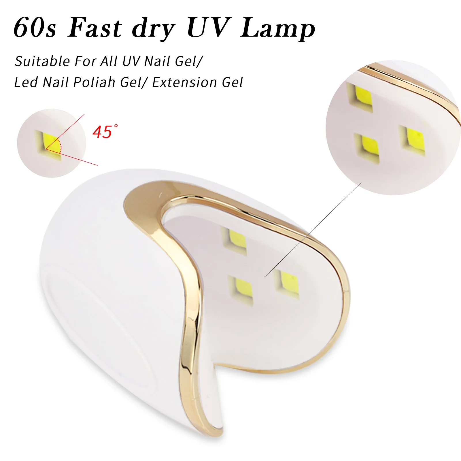 3LED Mini Lamp Set UV Manicure Polish Drying Gel stickers Dryer Led Supplies Professional Product Drying Machine Nail Accessory