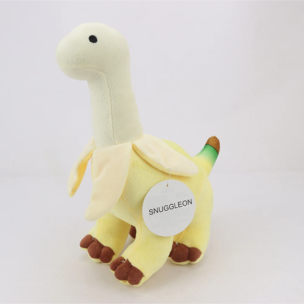 SNUGGLEON Banana Pterodactyl Plush Toy,28cm/11in Soft Huggable Dinosaur, Polyester Stuffed Animal, with Unique Peelable Skin, fo