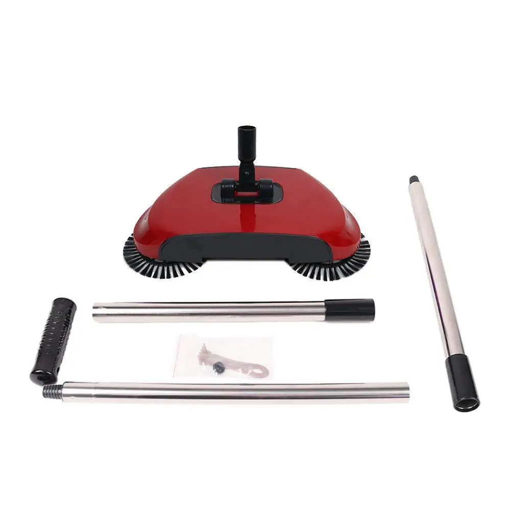 Household Hand Sweeping Machine Without Electricity 360 Degree Rotating,Automatic Cleaning Push Sweeper Broom Dustpan Trash Bin