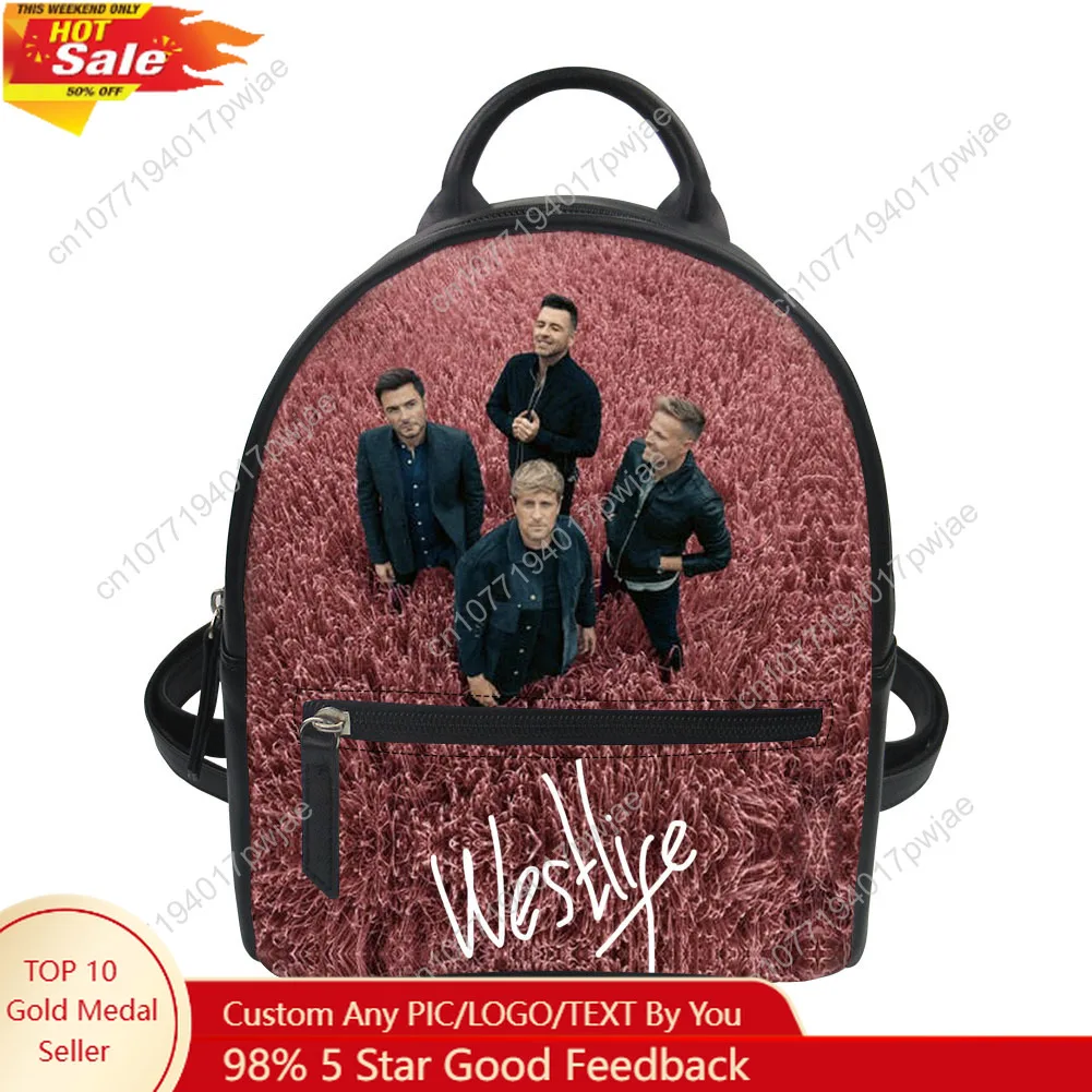 

Westlife Pop Band Custom Mini Small Backpack Purse Carter Schoolbags Double Shoulder Bag Mini Daypack Leather Travel Bag
