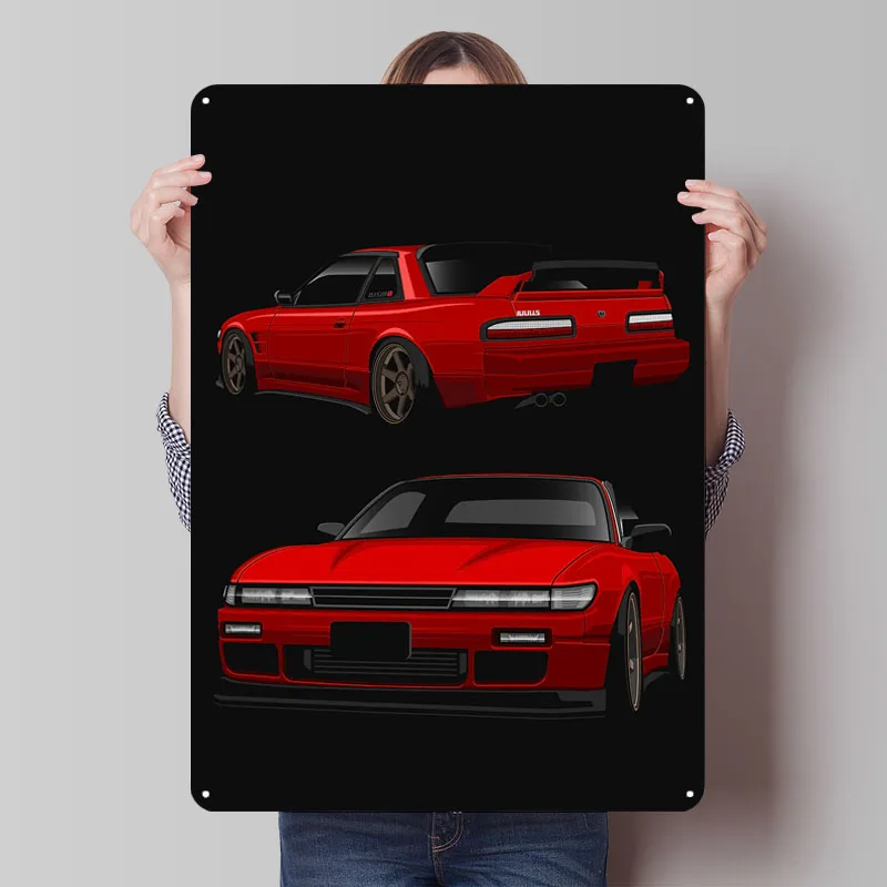 Nissan Silvia Tinplate Signs Car Poster Retro Custom Metal Sign for Wall Art Decoration Room Decor Vintage Metal Plate Interior