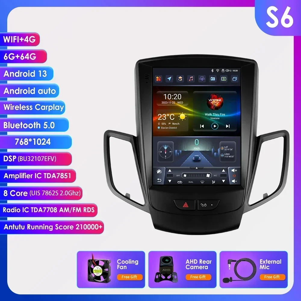 Android Autoradio Voor Ford Fiesta 2009 - 2017 Autoradio Multimedia Video Gps Carplay 9.7 ''Touch Verticale Scherm Speler 7862