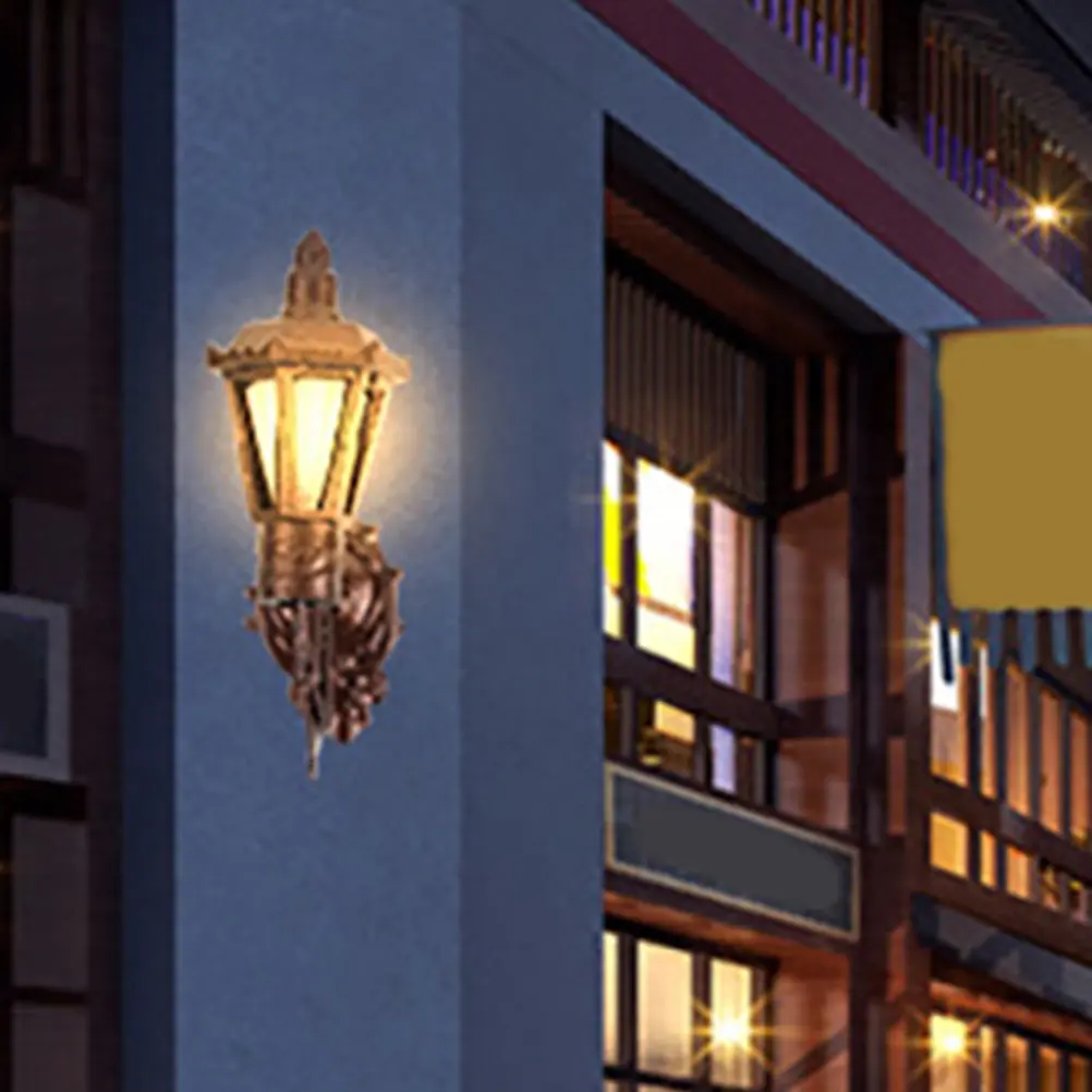 

6Pcs Miniature Wall Lamp LED Craft Lights Mini House Accessories Decorative Scene Lamp Sand Table Miniature Figurines for Crafts