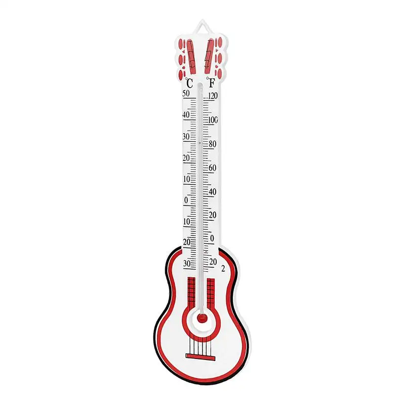 Temperature Gauge Temperature Monitor Meter Guitar Shape Humidity Gauge -3050 Range Portable Thermometers Humidity Gauge For