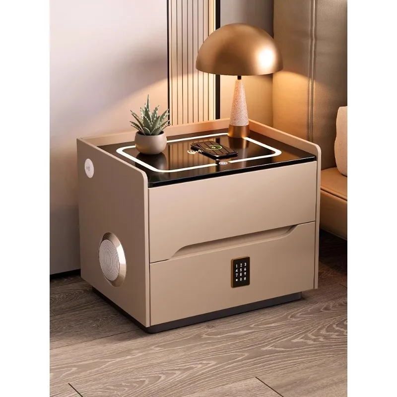 

Smart bedside table new light luxury high sense modern simple bedroom wireless rechargeable multi-function