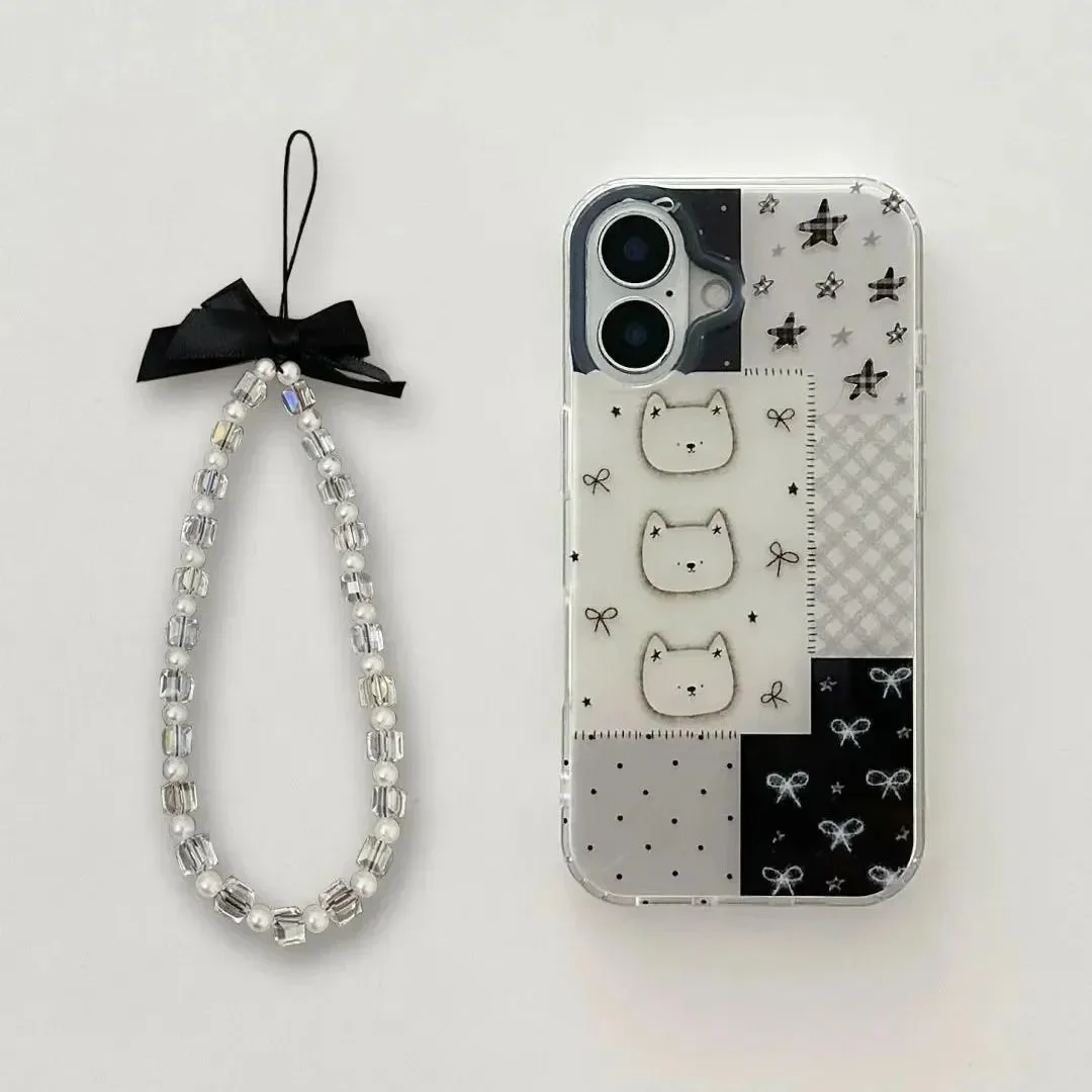 

Cute Bear Bow Stars Polka Dots Luxury Silicone Phone Case For iPhone 17 AIR 16 15 14 13 12 11 Pro MAX Plus Y2K Shockproof Cover