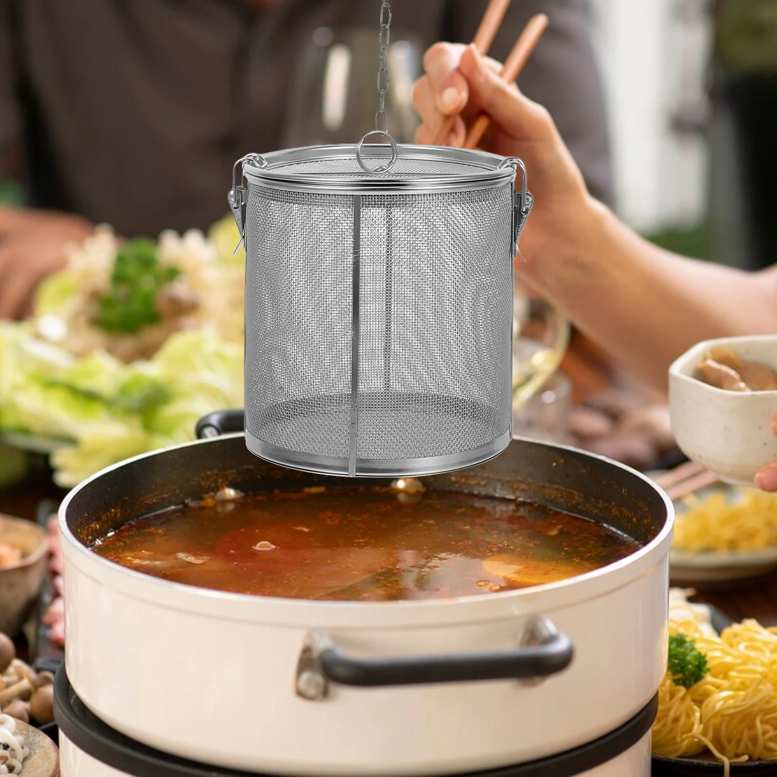 

Stainless Steel Seasoning Filter Smooth Edges Hanging Design For Tea Chinese Medicine Brine Soup Kitchen Accessories