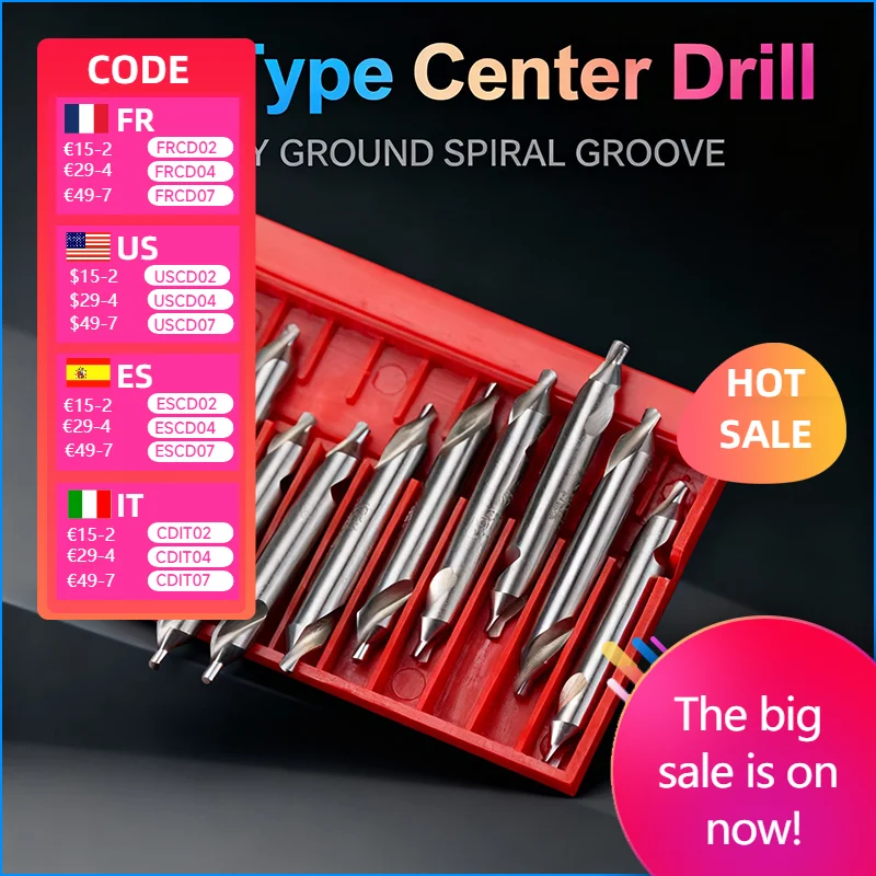 

60 Degree Countersinks High Speed Steel A1.0/A1.5/A2.0/A2.5/A3.0/A4.0/A5.0/A6.0 Drill Bits Spiral Center Drill Processing Tool