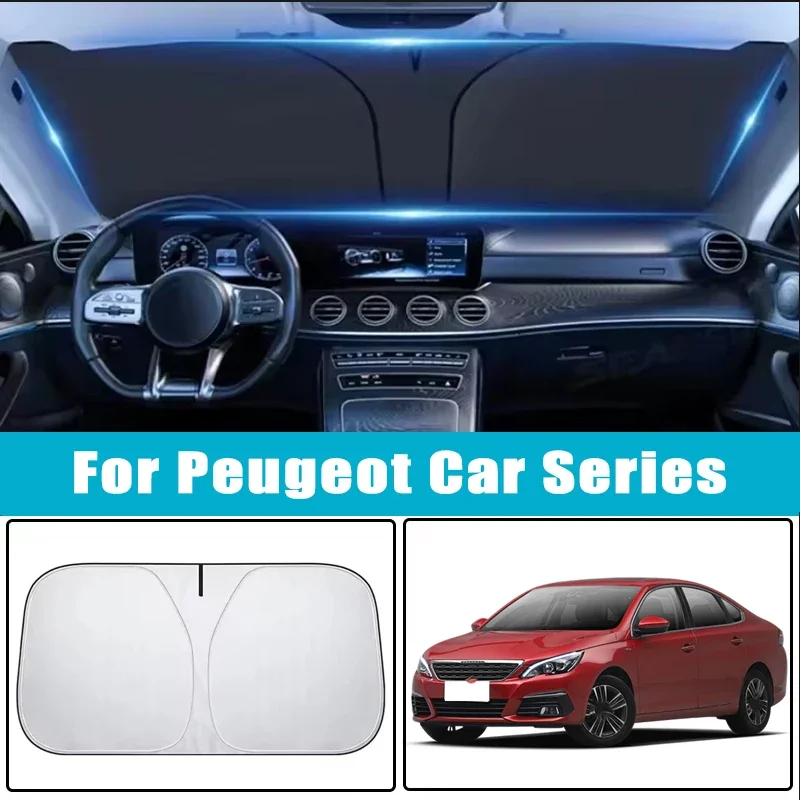 

Car Windshield Sunshades Cover for Peugeot 206 207 208 301 307 308 408 508 2008 3008 4008 5008 Sun Protection Accessories