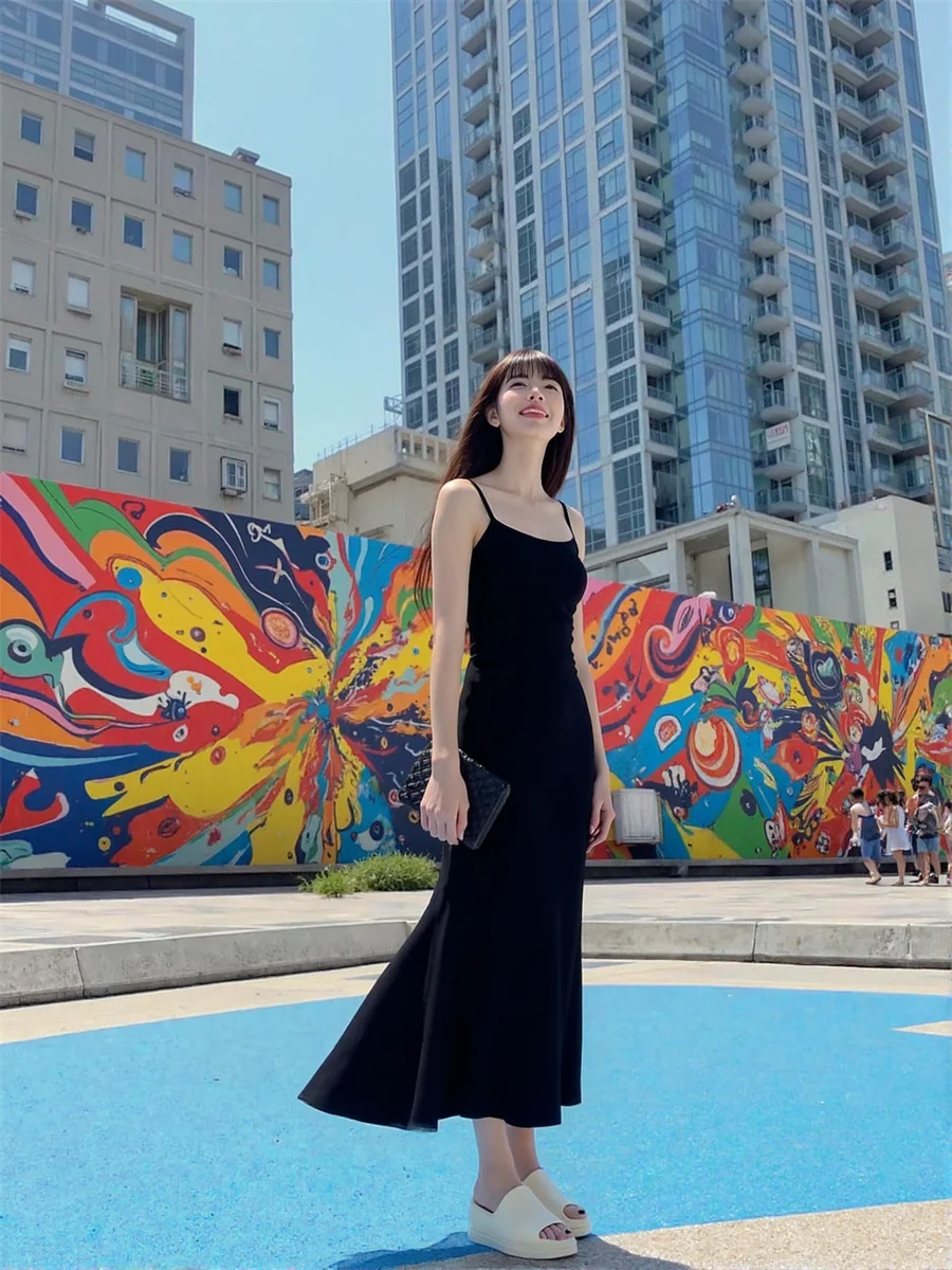 فساتين نسائية تتجه فستان طويل غمد طول الكاحل فتحة جانبية فتحة عالية انقسام انقطاع انقطاع ثقوب مجوفة #2