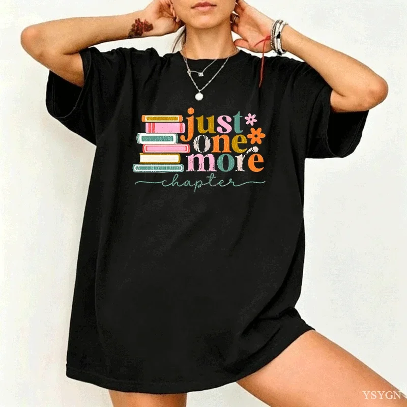 Just One More Chapter T Shirt Books Book Lover Bookworm Read Banned Readers Club Vintage Washed Unisex Stylish Soft Graphic