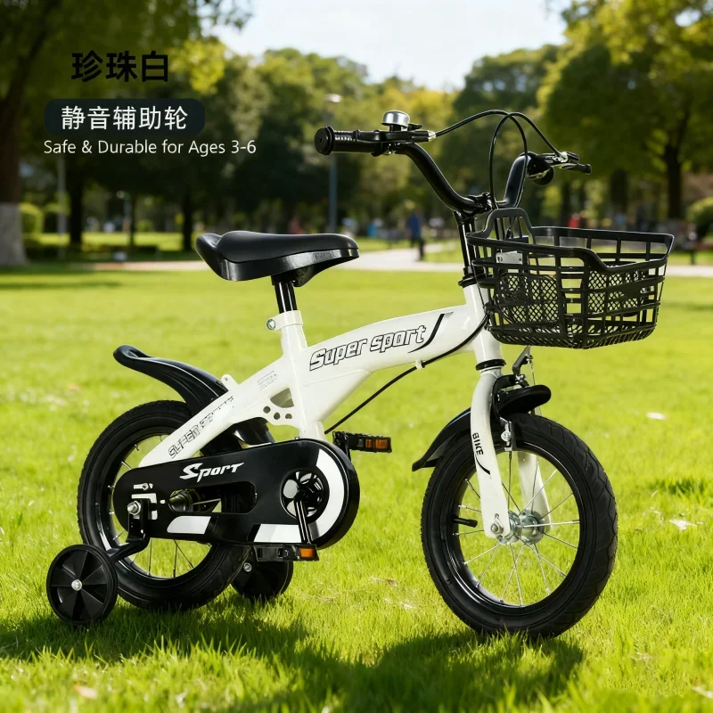 

Vikabe White Children's Bicycle Standard Model for Boys And Girls 3-10 Years Old - Older Kids' Bike for Active Play And Exercise