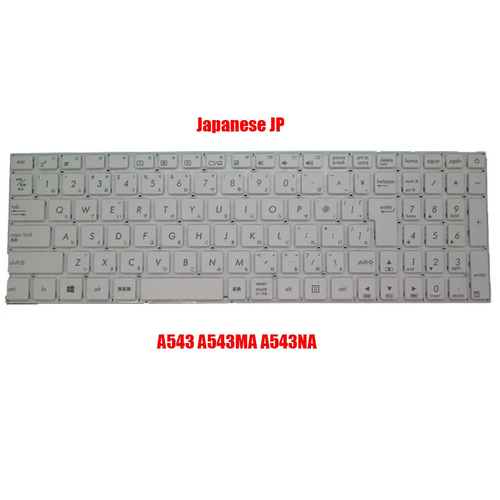 Laptop Keyboard For ASUS FL5700UP VM520UP X543UB A543 F543 K543 R543 D543 P540UA  White Japanese JP