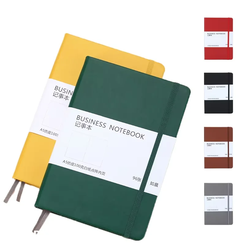 A5 Hardcover Business Elastic Notepad Dot Grid Pages Koreanisches Briefpapier Back to School Notizbücher und Tagebücher Büromaterial