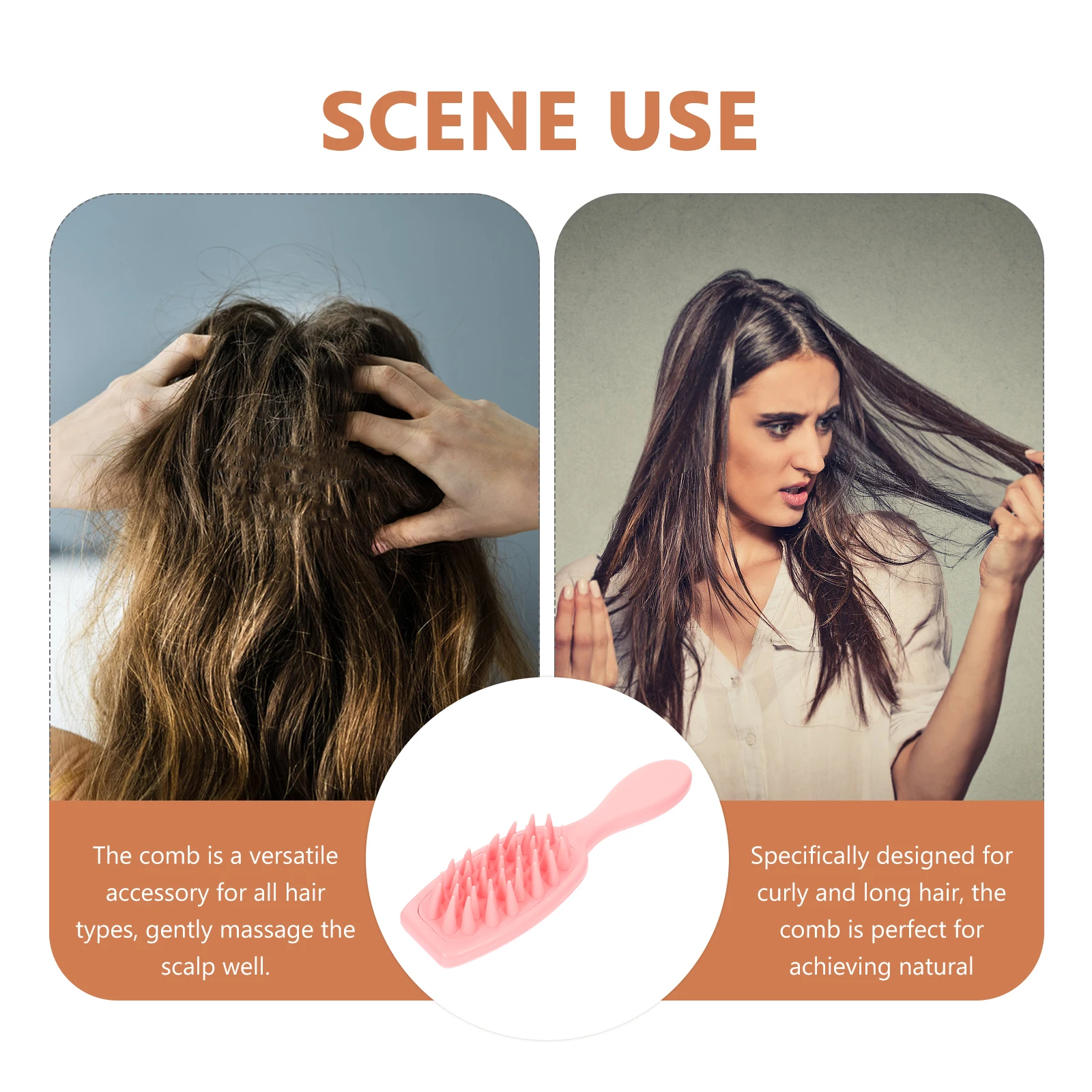 

Scalp Brush Shampoo Massage Comb Massager for Hair Washing Pink Dandruff Scrubber Shower Hair Tool Scalp Scrubber