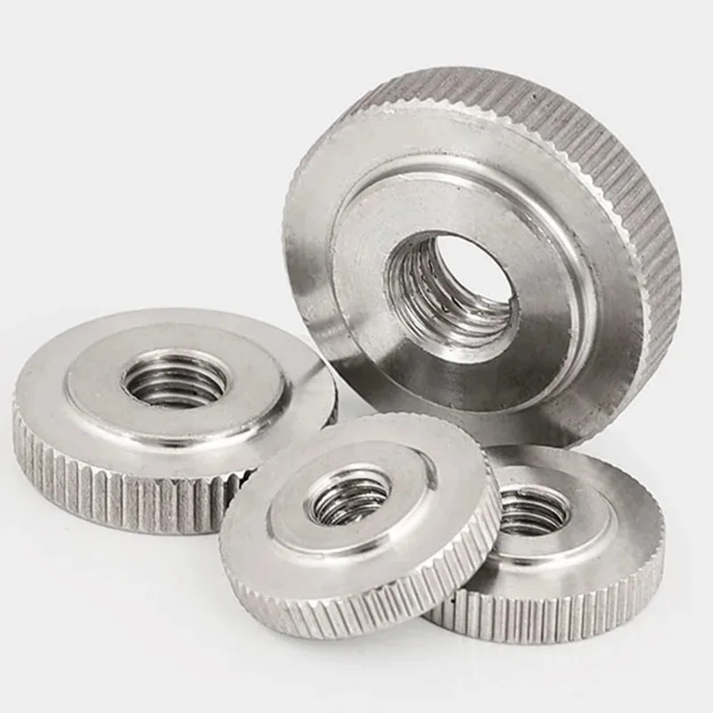 Striped Knurled Single Layer Flat Head Knob 304 Stainless Steel Hand Screw M3 M4 M5 M6 M8