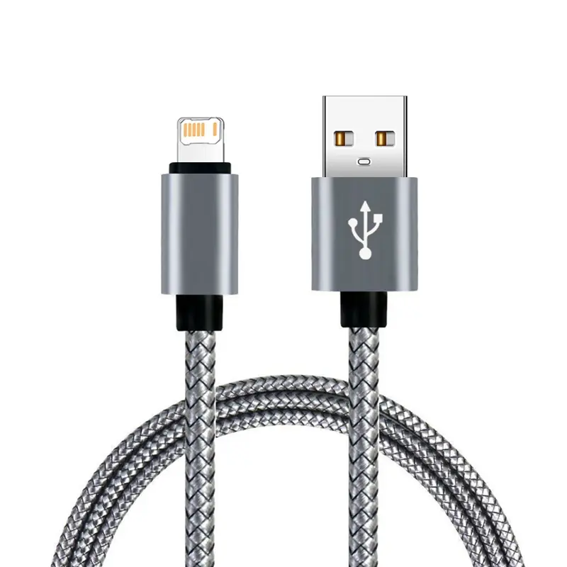 كابل شحن سريع من النايلون المضفر USB لهواتف آيفون 12 و13 ميني و11 و14 برو وXS ماكس وX وXR و6 و6S و7 و8 بلس وSE 2020 كابلات بيانات شحن سريع - 3
