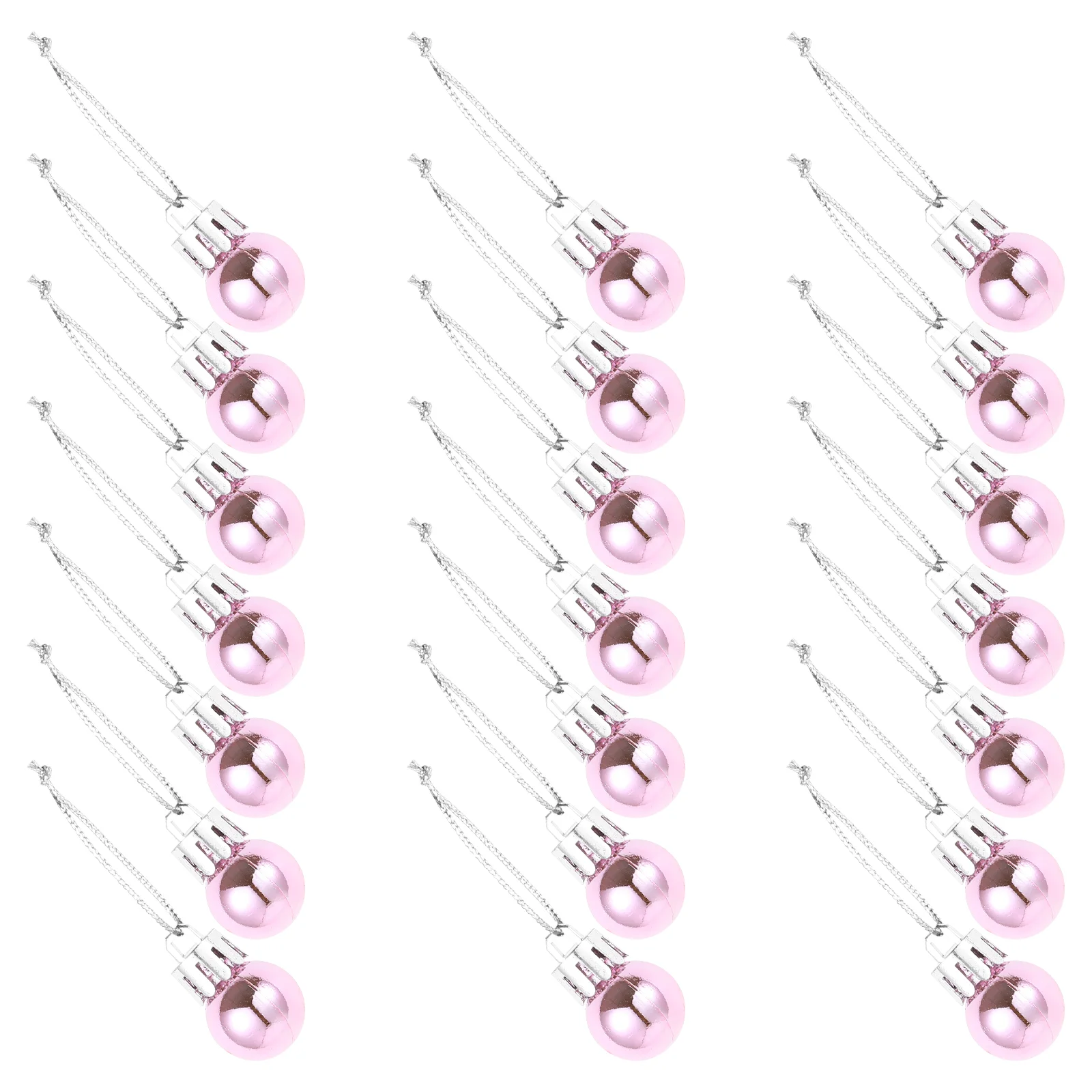 

24pcs 2CM Christmas Pendant Miniature Ball Hanging Decor Xmas Tree Ornaments Layout Decorative Props for Home Store (Pink)