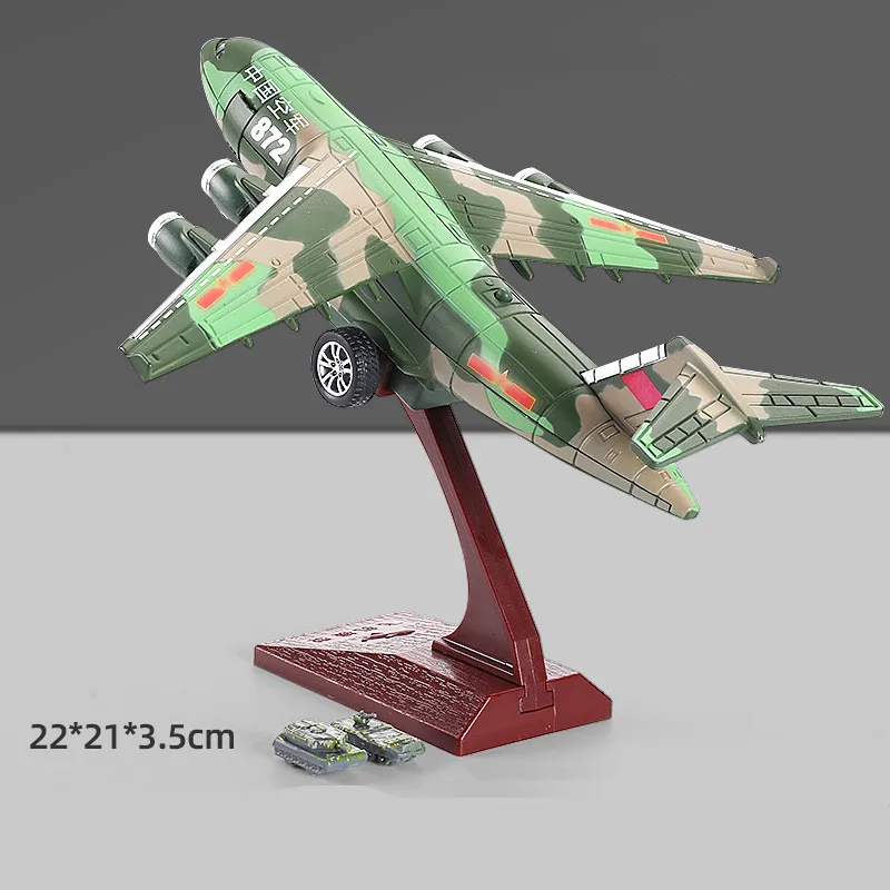 1: 200 alloy pull back Y-20 transport aircraft model,high-quality collectible ornaments,simulated sound and light airplane toys.