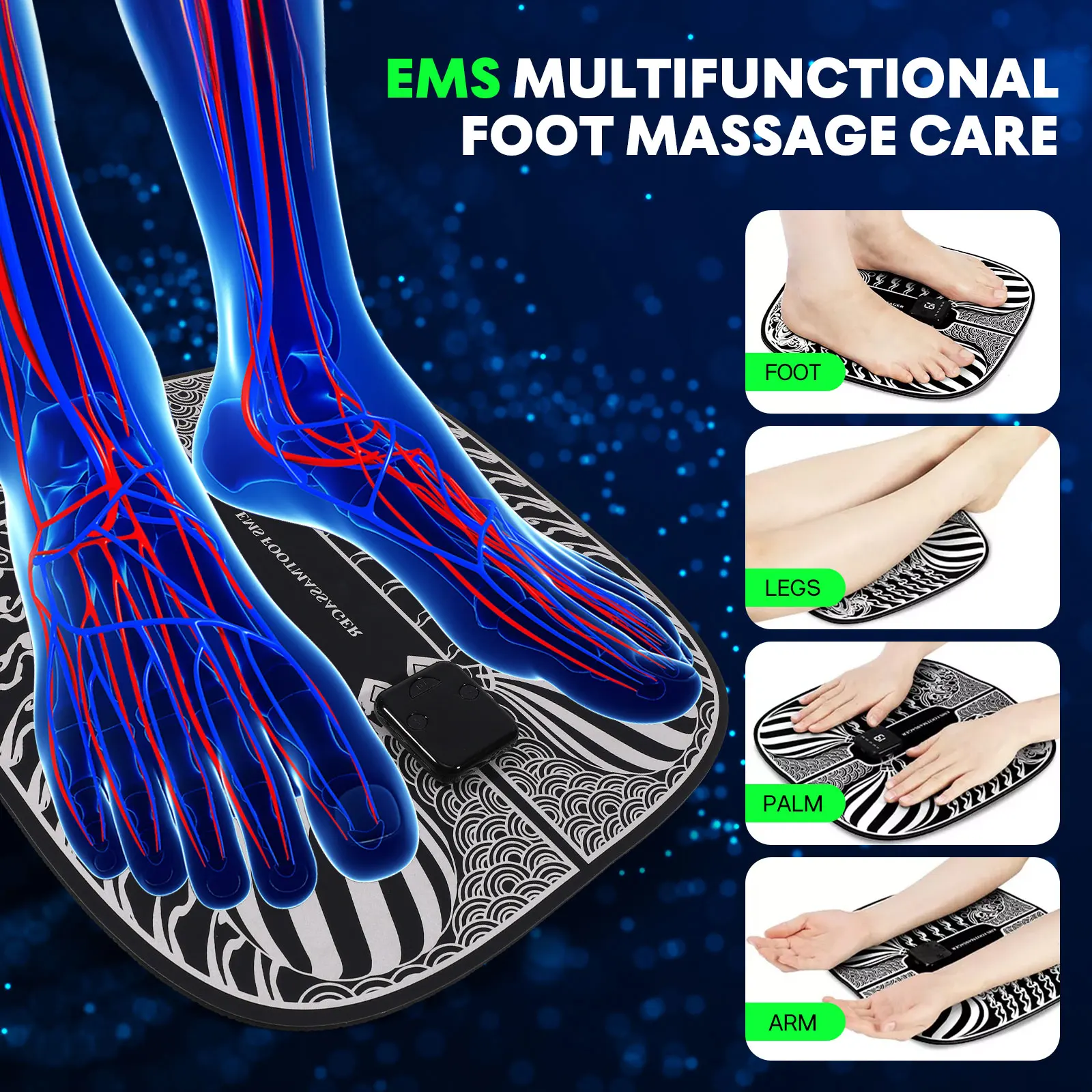 

Foot Massager Feet Cordless Remote Control Pad Board Portable Mat