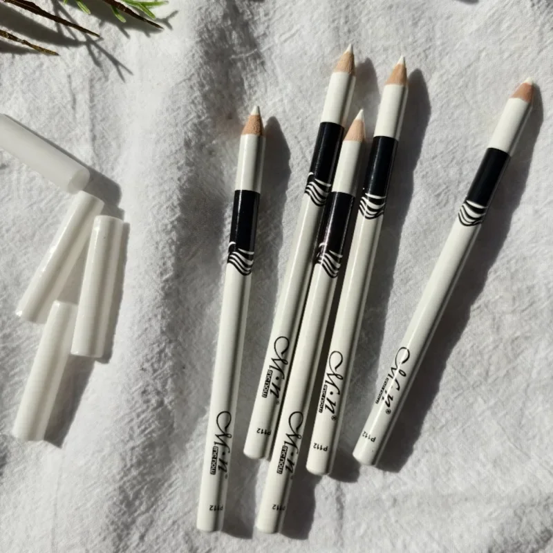 5PCS Waterproof Eyeliner Gel Pen Set - Ultra-fine, Wooden Refill, Anti-smudge, White, Durable, Suitable for Beginners