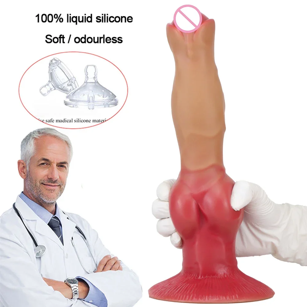 Huge Dog Dildos Women Sex Toys Silicone Fake Animal Penis S-XL Dog Dildo Realistic Wolf Knot Dick with Suction Cup 18+ Sex Toys