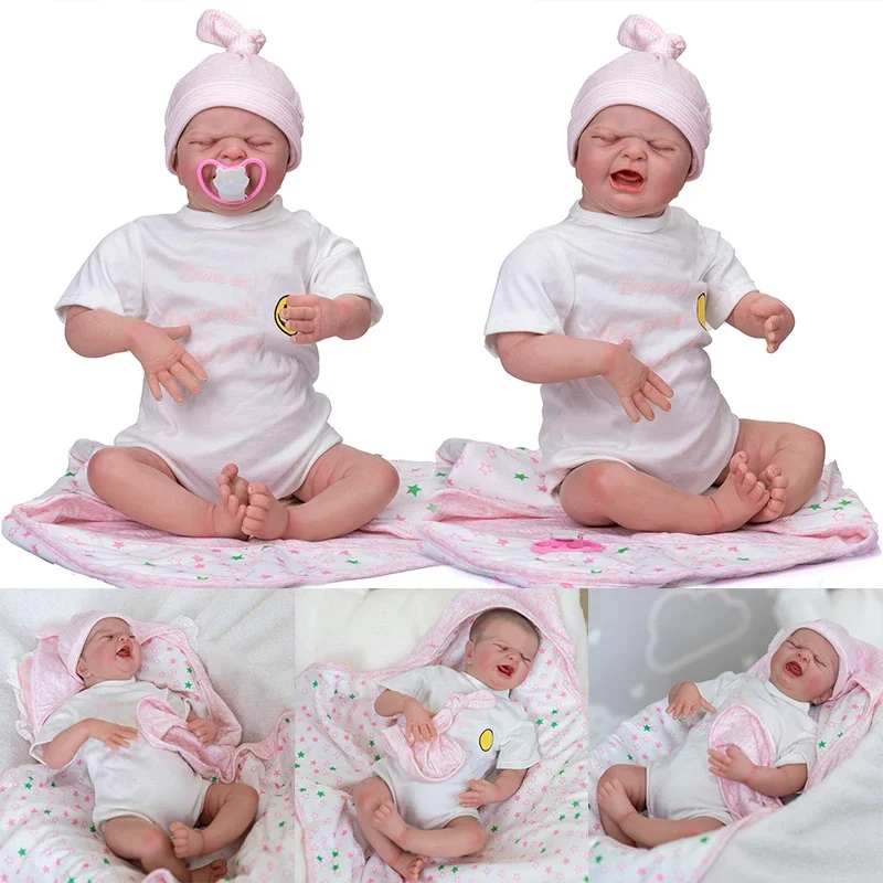 

19inch Same As Picture Reborn Doll Finished Doll MARIA;BABY'S FIRST CRY" 3D Skin Painted Hair Visible Veins Reborn Doll