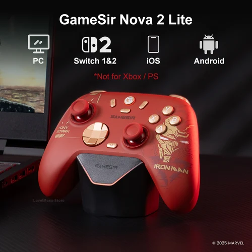 Imagen 2 del producto GameSir Nova 2 Lite Iron Man Edition controlador de juego inalámbrico con palos de detección de efecto Hall GameSir para NS2 PC Android IOS