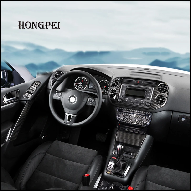 

Car Styling For VW Tiguan 2010-2015 Gear Panel Water Cup Holder Moulding Cover Sticker Trim Decoration Auto Parts Accessories