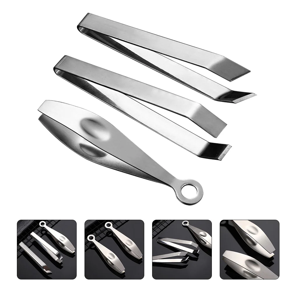 3 Pcs Stainless Steel Poultry Hair Tweezers Fish Bone Removal Clip Kitchen Tool Efficient Safe Quick Preparation