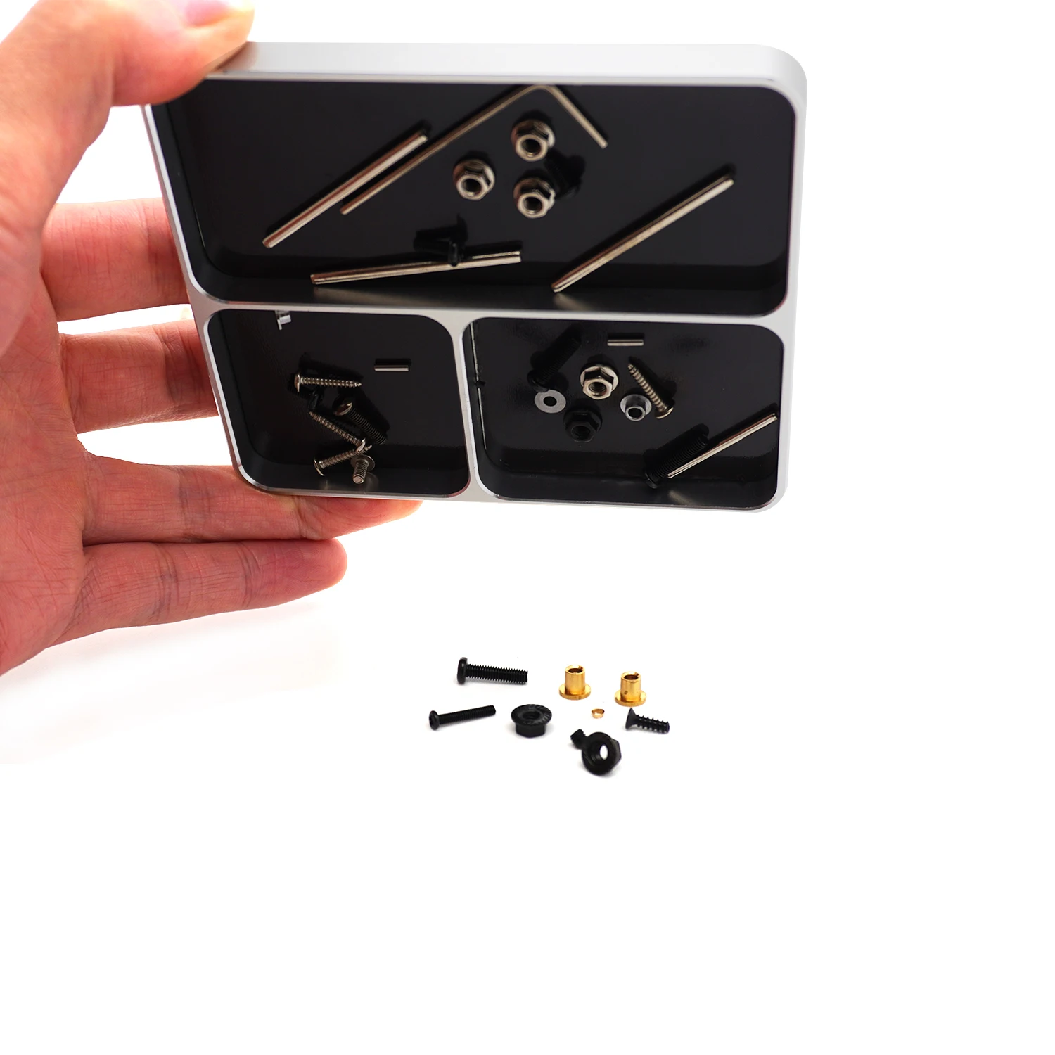 RC Auto Schroefbak met Magnetische Plaat 3 Raster Opbergdoos Reparatie Tools Moer Schroefbak voor RC Auto RC Boot Drone Model Accessoires