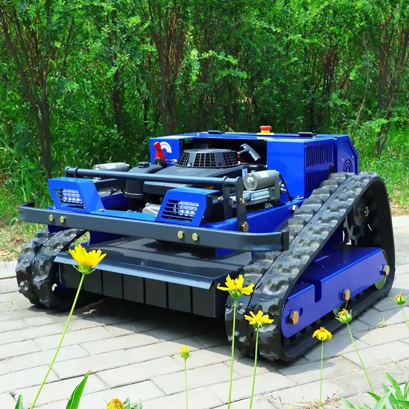 Customized 40 Degree Passable Crawler Remote Control Lawn Mower For Large Camellia Oil Forest Reclamation Mulch Reduce Mountain