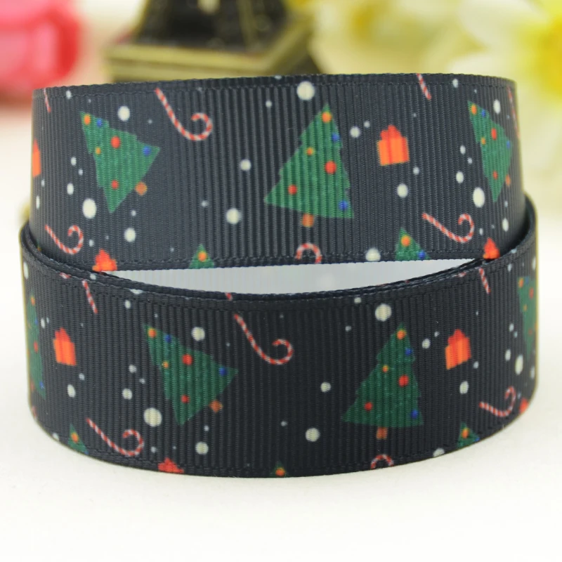 22mm 25mm 38mm 75mm Christmas cartoon printed Grosgrain Ribbon party decoration 10 Yards satin ribbons