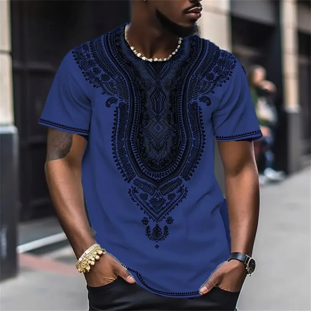 African Ethnic 3D Printing T-shirt New Men\'s and Women\'s O-Neck Short Sleeve T-shirt Retro Street Wear T-shirt