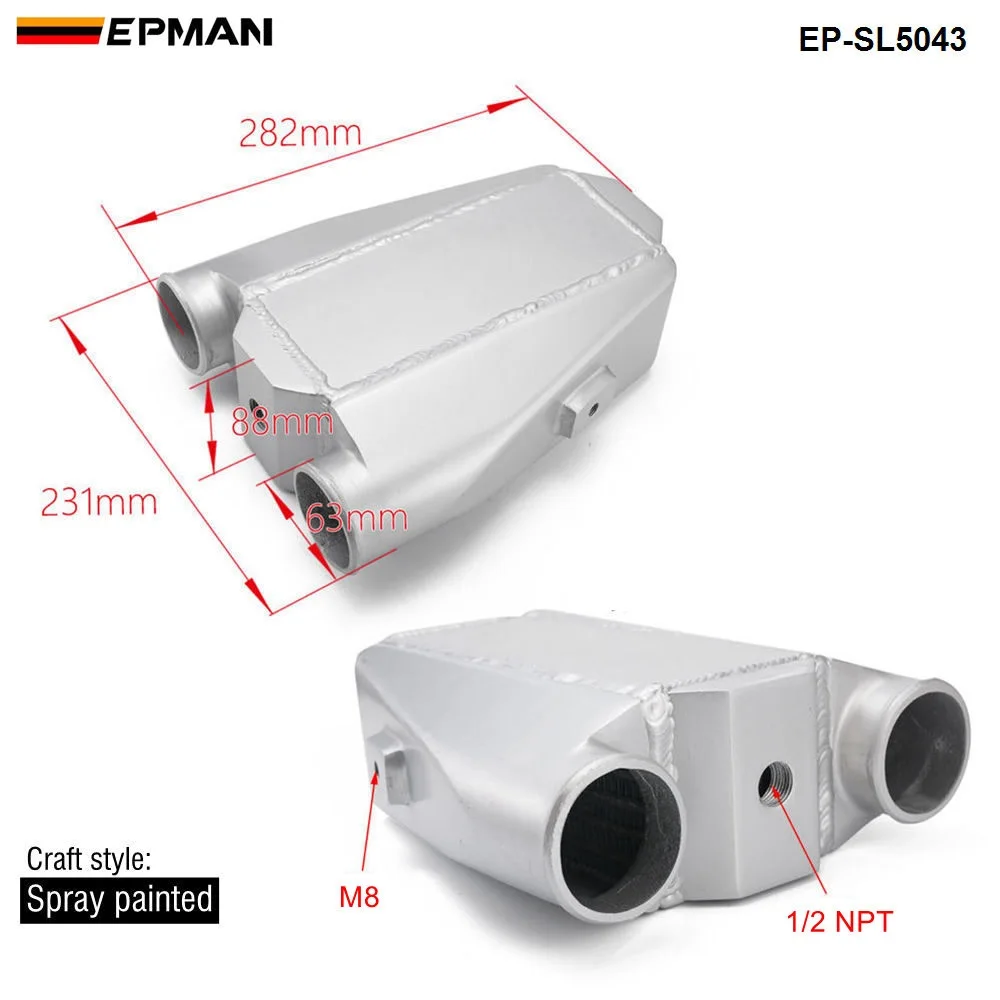 Universal Aluminum Water To Air Turbo Intercooler Front Mount 9.5\