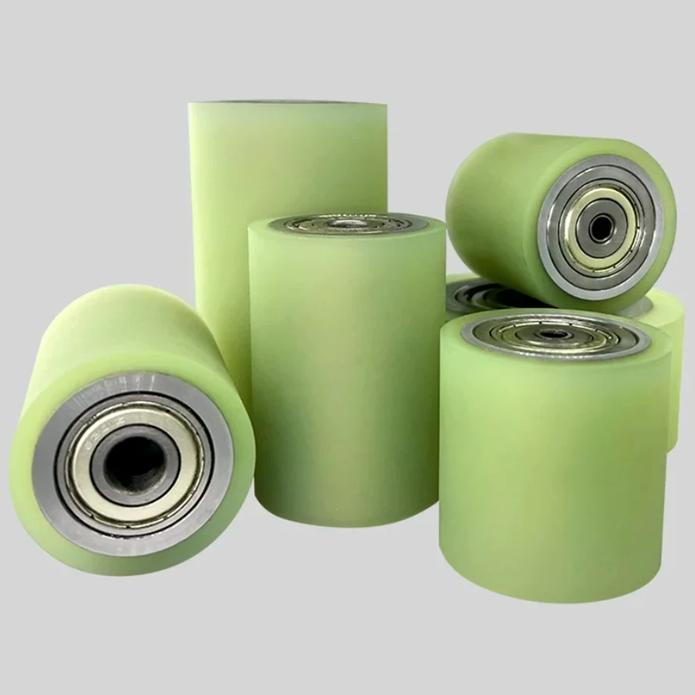 Outer Dia 35/40mm Hole Dia 10mm 12mm Polyurethane Coated Bearing Roller PU Unpowered Wear‑Resistant Caster Wheel L 20-200mm