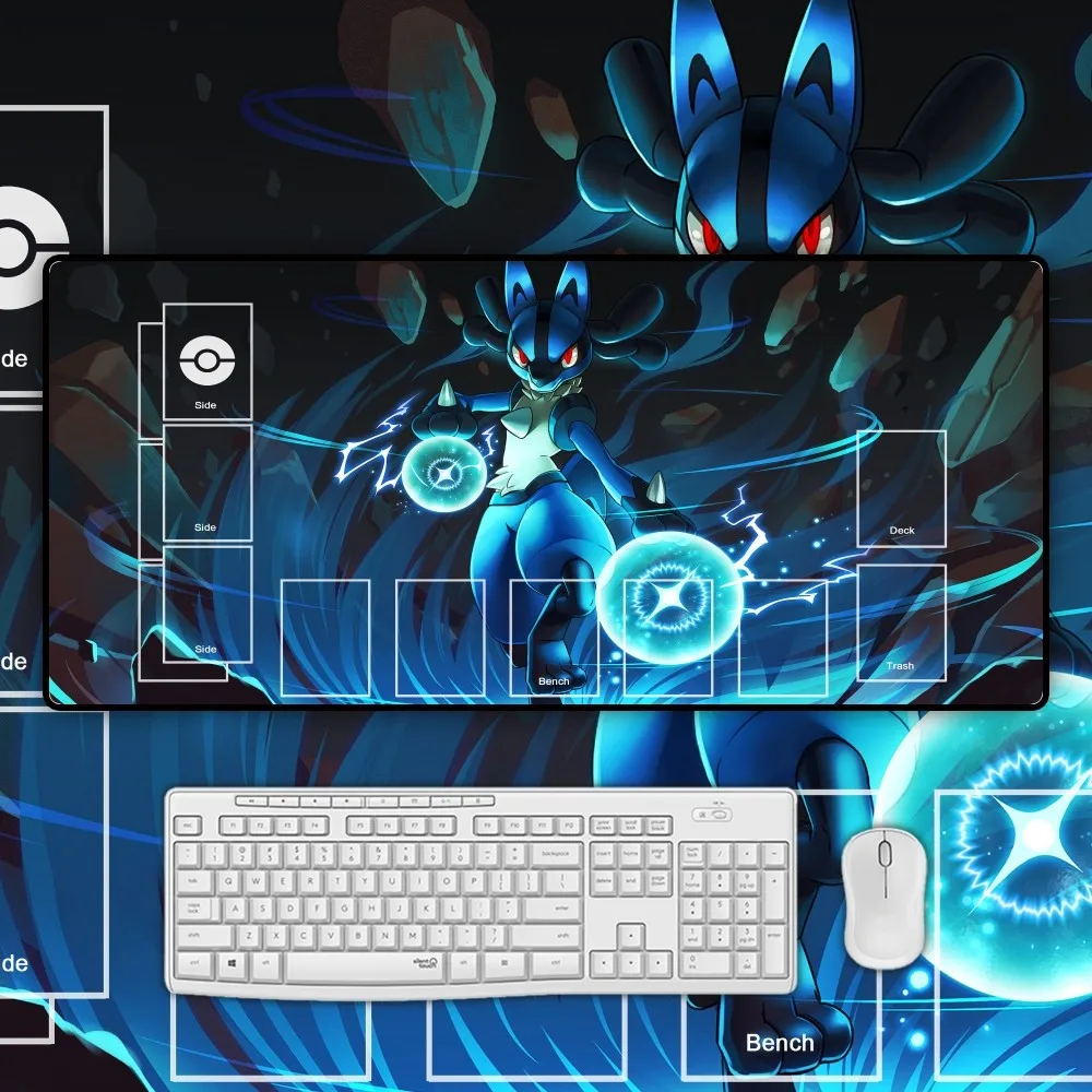 Anime p-pokemon Mousepad besar alas Mouse Gaming pengunci Keyboard komputer tebal alas meja