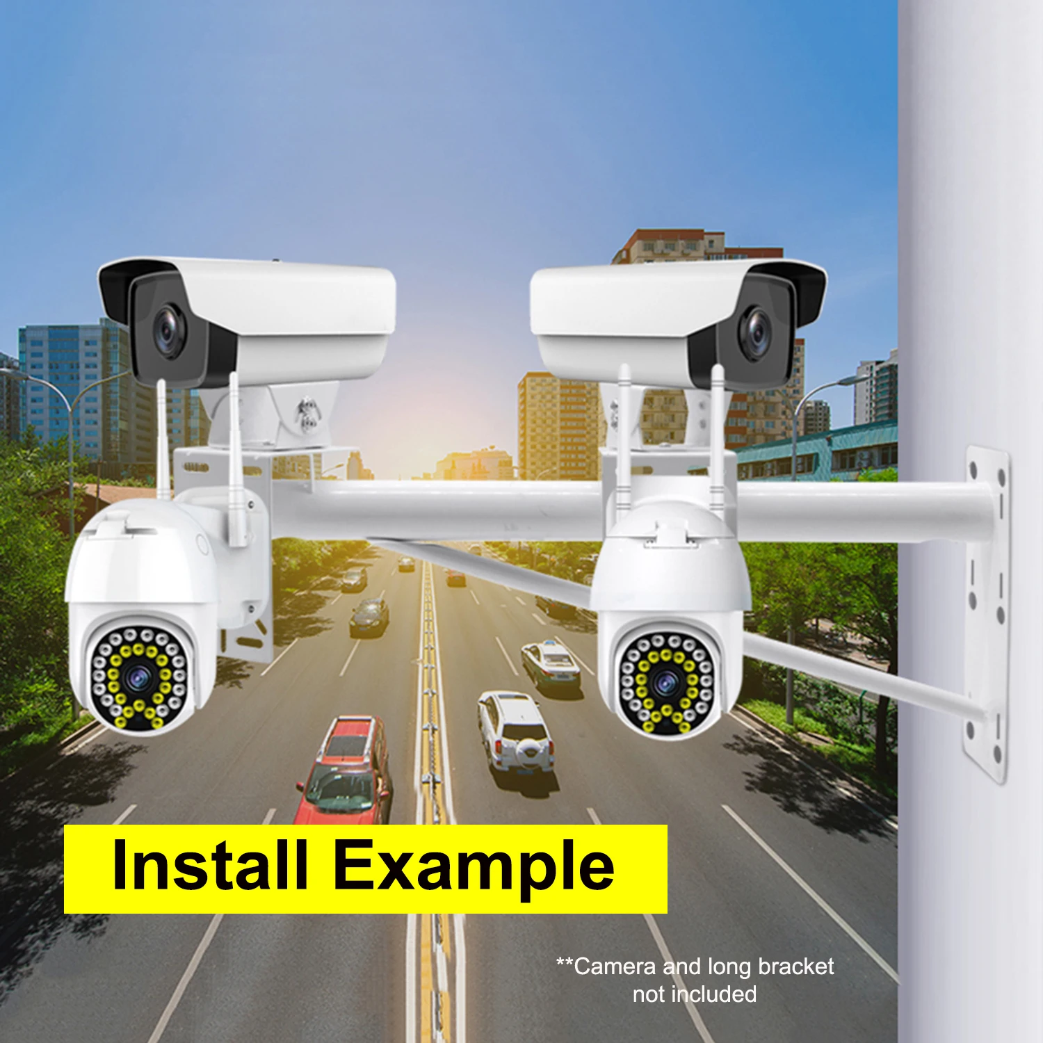 L-Shape Stainless Steel Right Angle Adapter Holder Plate Universal Wall Ceiling Mount Bracket Extension Support for CCTV Camera