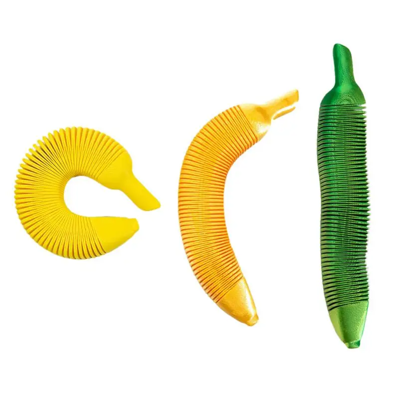 

Stretchy Fidget Toy 3D Printed Banana-Shaped Stress Toy Sensory Toys for Focus Colorful Novelty Banana Toys Fun Banana Party