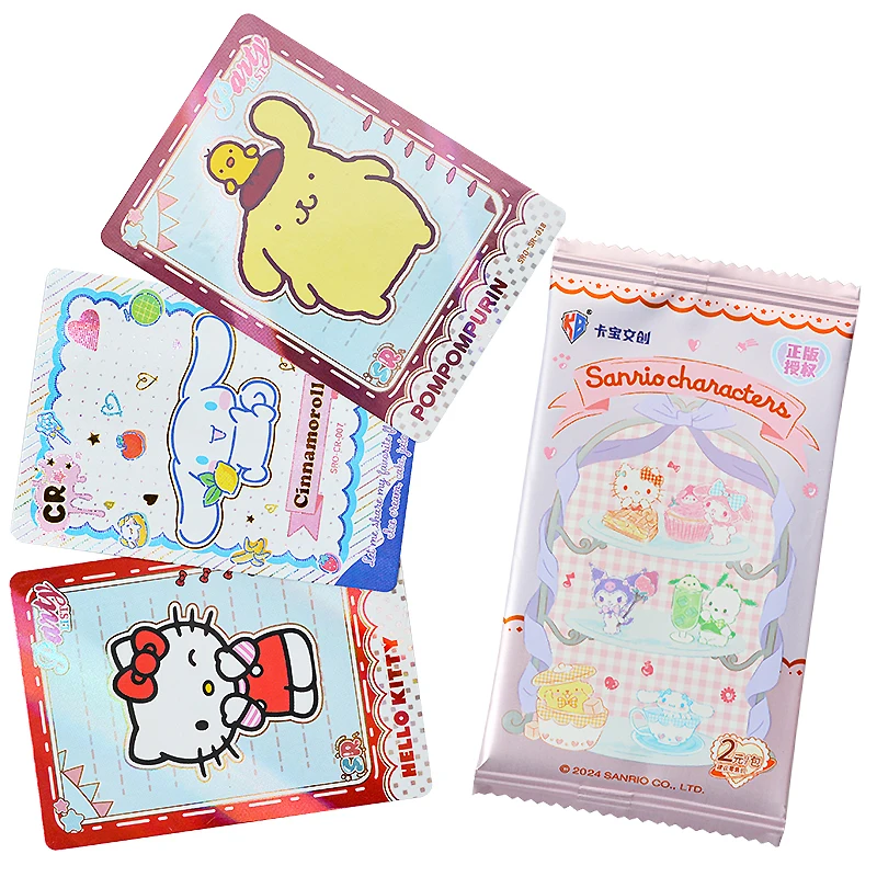 KABAO Original Sanrio Kuromi Hello Kitty My Melody Shining Card Cartoon Collectible Game Card Toy For Children Birthday Gift