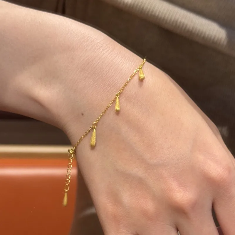 سوار قطرة الماء المصقول بالذهب العتيق من العصور الوسطى للنساء، مجوهرات راقية فاخرة وخفيفة الوزن