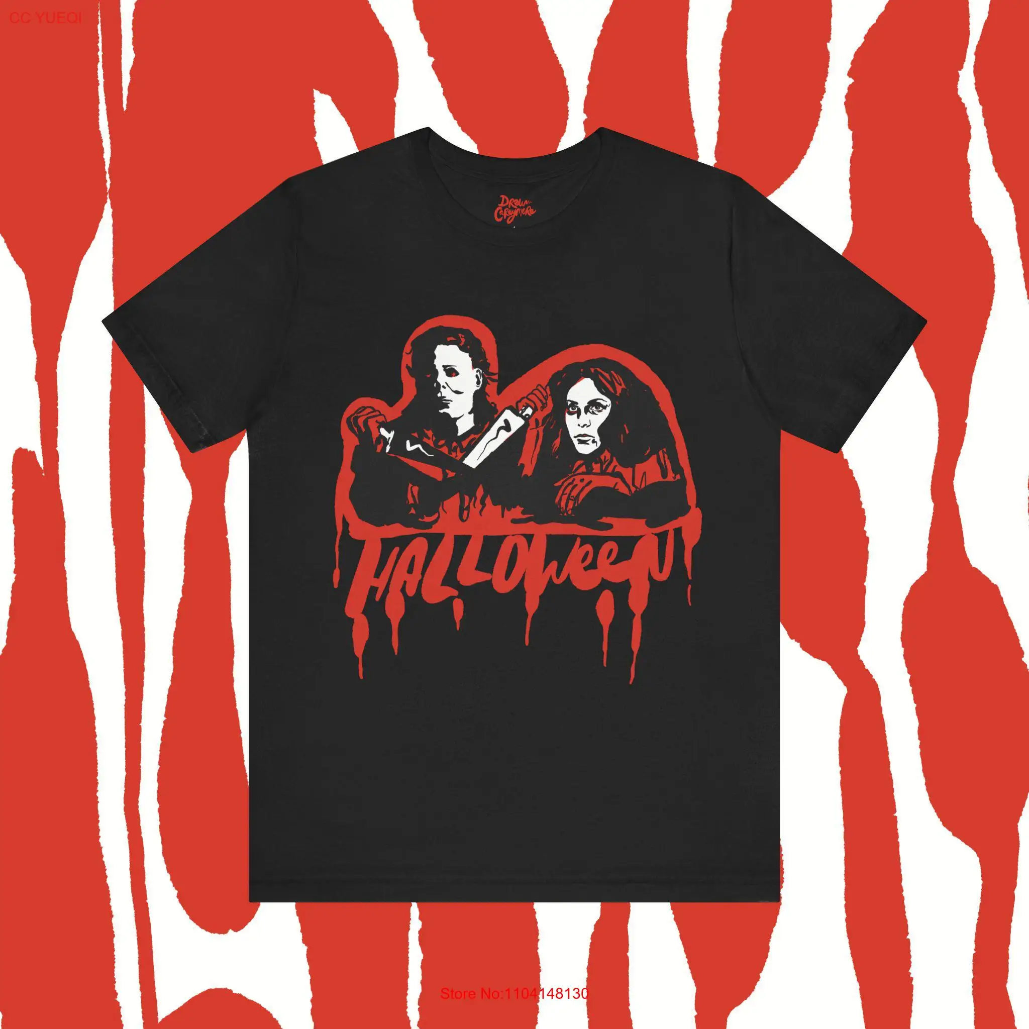 تي شيرت كلاسيكي لفيلم الرعب في الهالوين 1978 بأكمام طويلة أو قصيرة