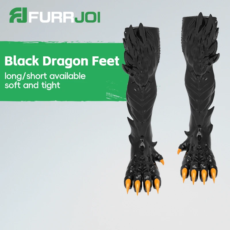 Furrjoi Silicone Dragon Scale Textured Foot Sleeves for Cosplay Costumes Furry Upgrade Latex Fetish Realistic Dragon Paws Feet