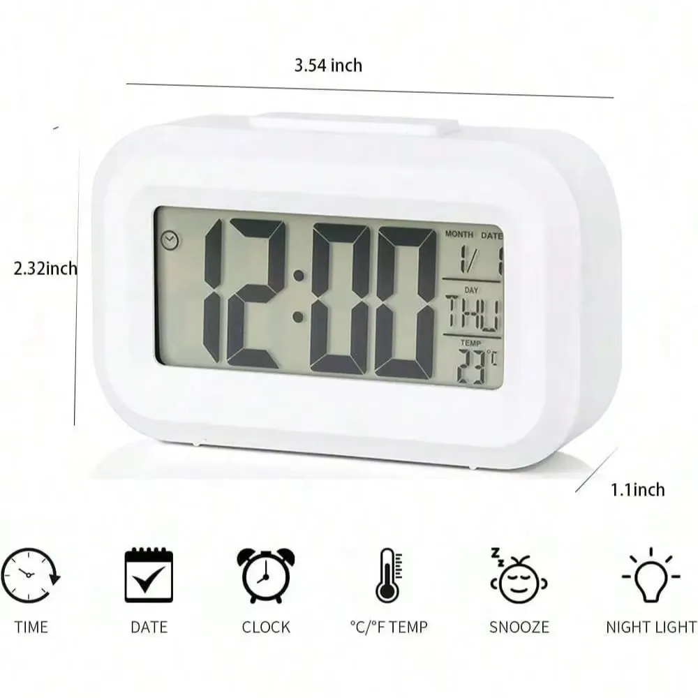 LED Digital Alarm Clock Backlight Snooze Data Time Calendar Desktop Multifunction Electronic Backlight Table Clock