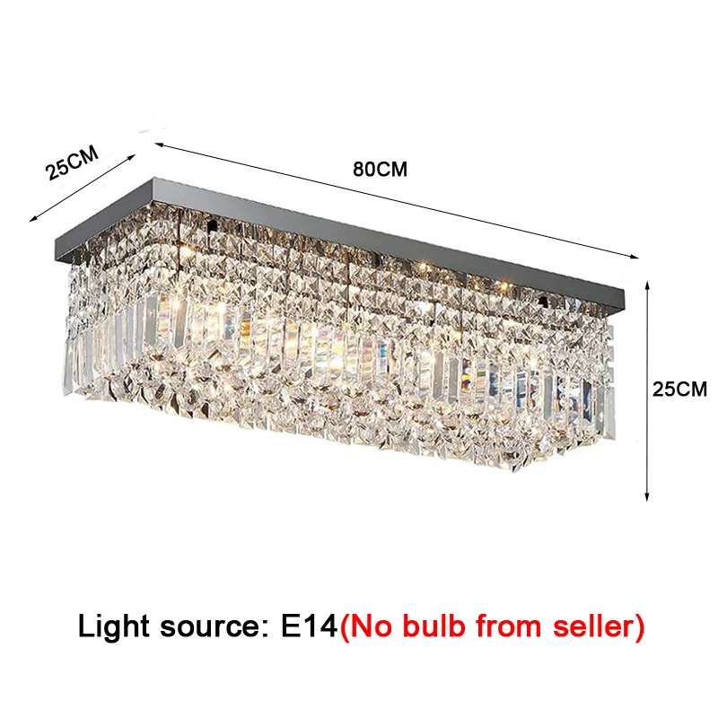 LED Crystal Ceiling Lamp Rectangular and Square Luxurious Villa Living Room Lamp Modern Restaurant Bedroom Home Decor Fixtures