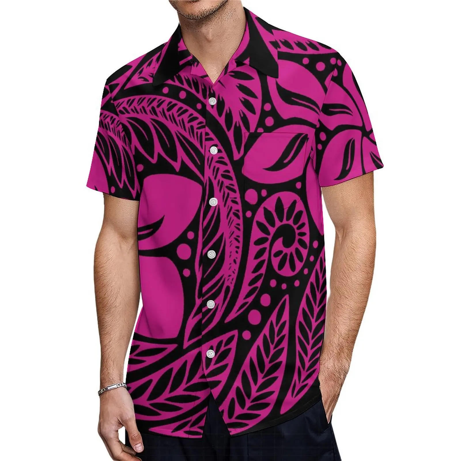 Polynesische Stam Custom Eiland-Stijl Mumu Jurk Losse Jurk Micronesische Feestjurk Bijpassende Heren Shirt Paar Pak