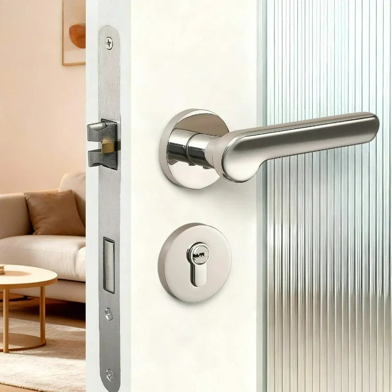 French Luxury Interior Door Lock, Simple Bedroom Door, Solid Wood Door Lock, Household Universal Magnetic Lock