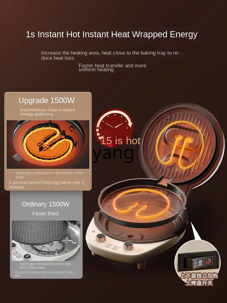 CXX Removable and Washable Electric Baking Pan Household Double Side Heating Deepening plus-Sized Griddle