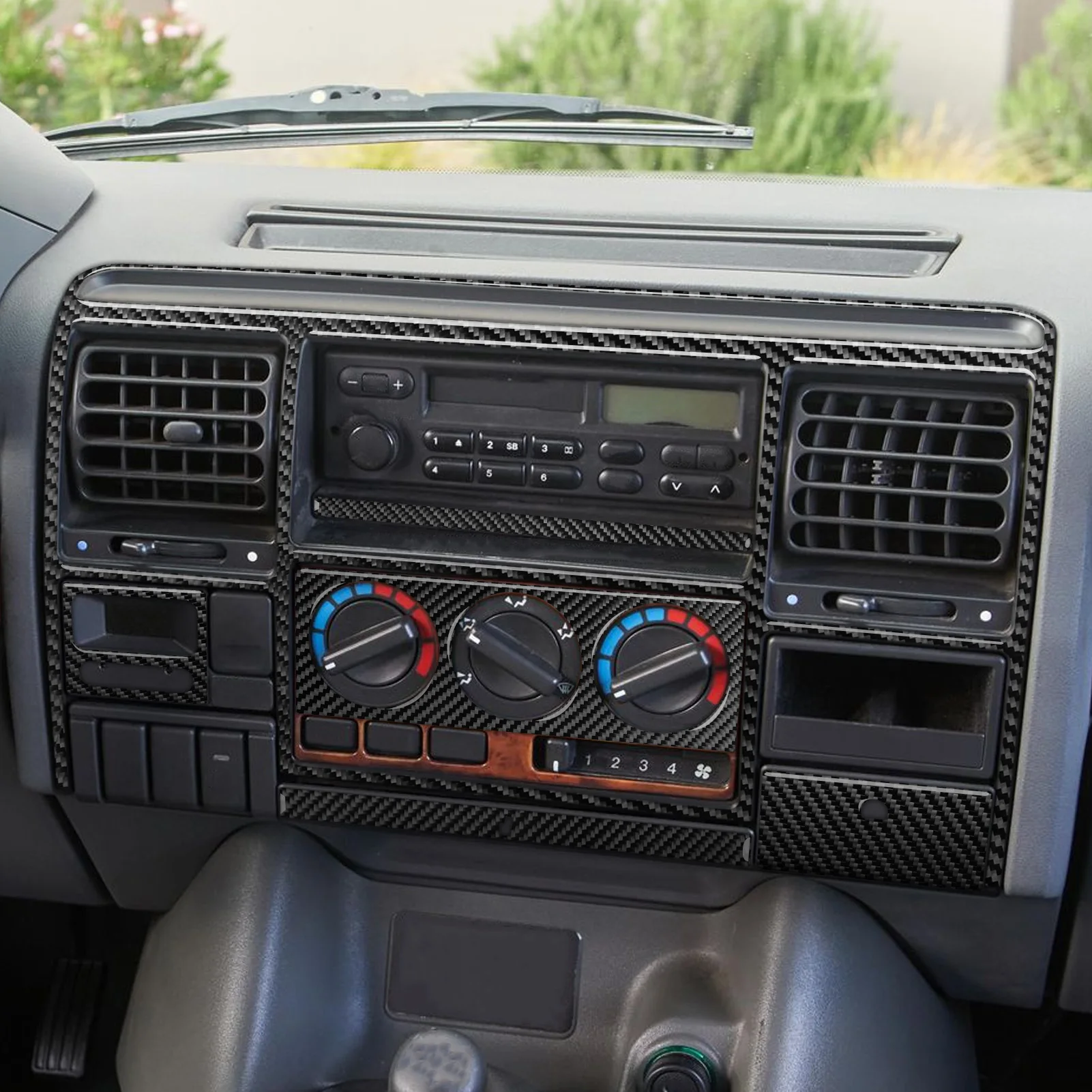 For Land Rover Discovery 1994 1995 1996 1997 1998 1999 2000 2001 2002 2003 2004 Real Carbon Fiber Center Console Trim Set A